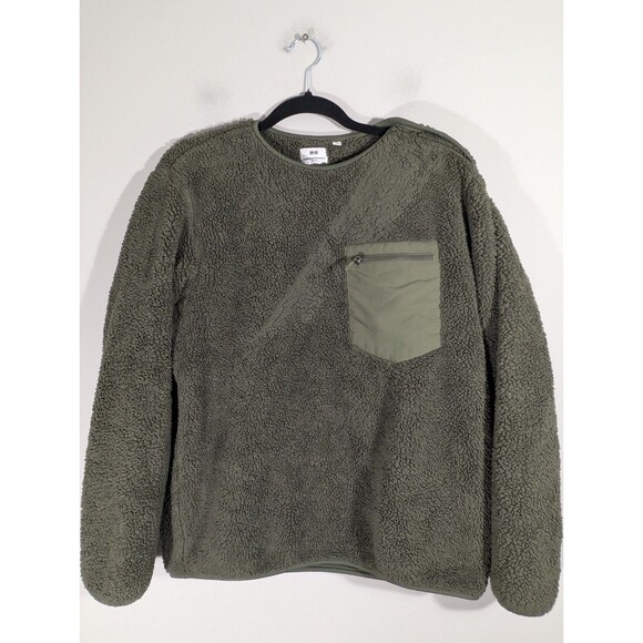 Uniqlo x Engineered Garments Mens Green Fleece Pullover Sz S Streetwear Gorpcore - Picture 1 of 8